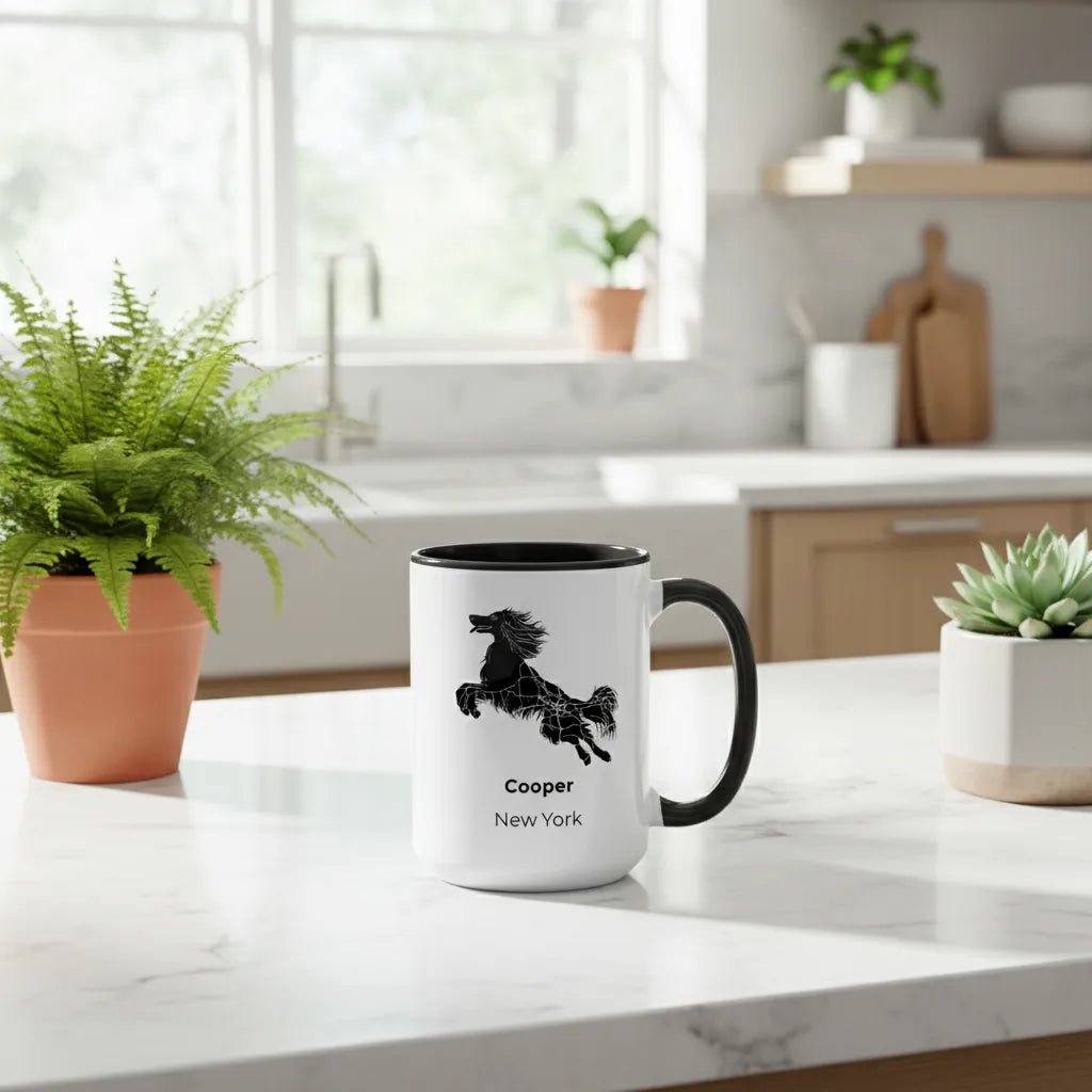 Afghan Hound Custom Map Mug - Personalized Name & City Coffee Cup - Unique Dog Lover Gift - MOMIMA