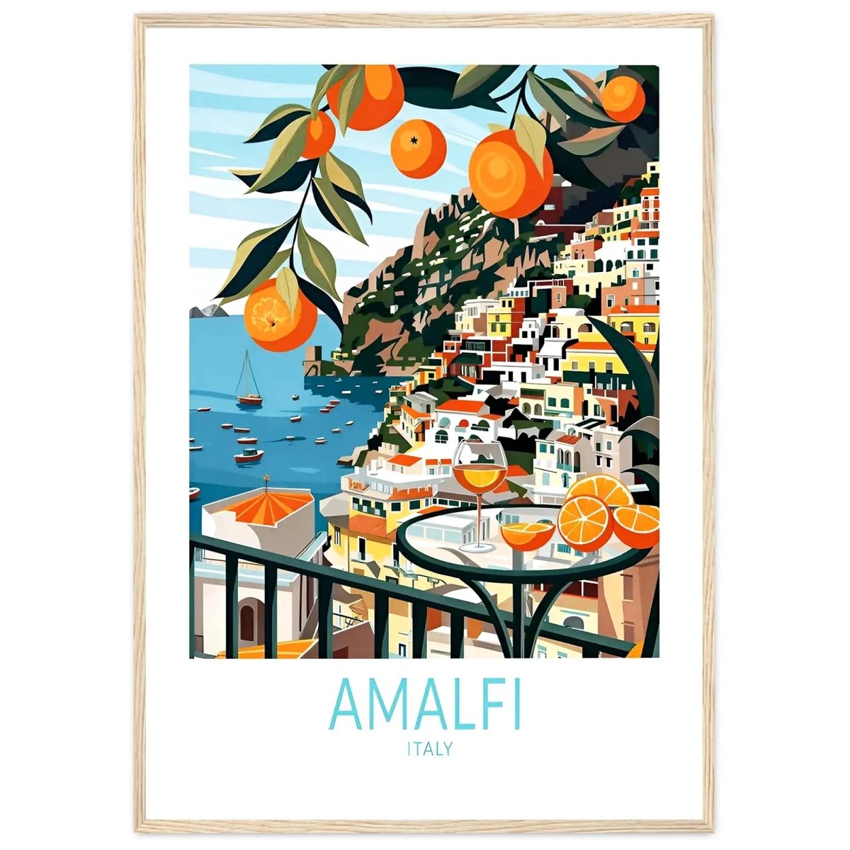 Amalfi Travel Poster Italy Amalfi Wall Art Decor Amalfi Coast Print Italy Travel - MOMIMA