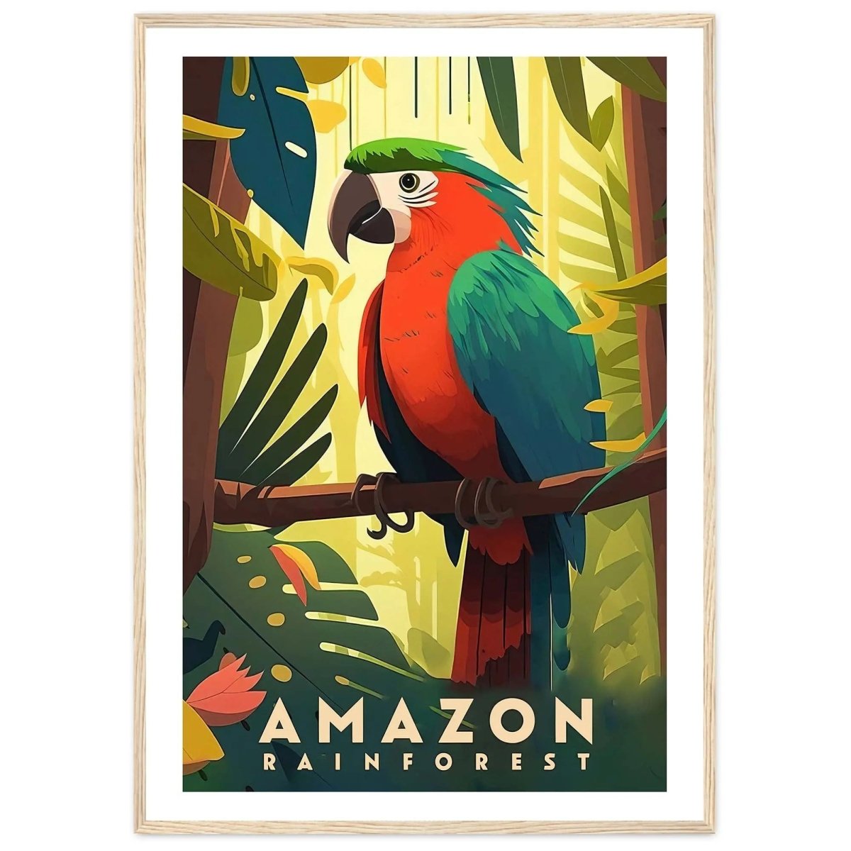 Amazon Rainforest Travel Poster Amazon Jungle Wall Art Print Amazon Rainforest P - MOMIMA