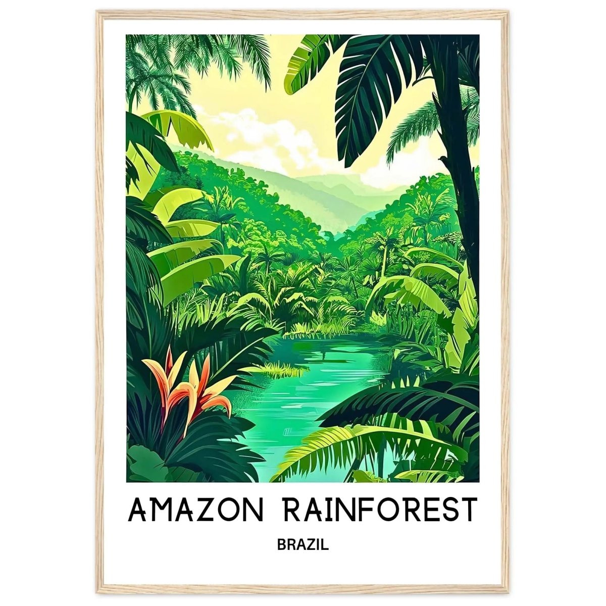 Amazon Rainforest Travel Print Amazon Poster Brazilian Art Print Brazil Lover Gi - MOMIMA