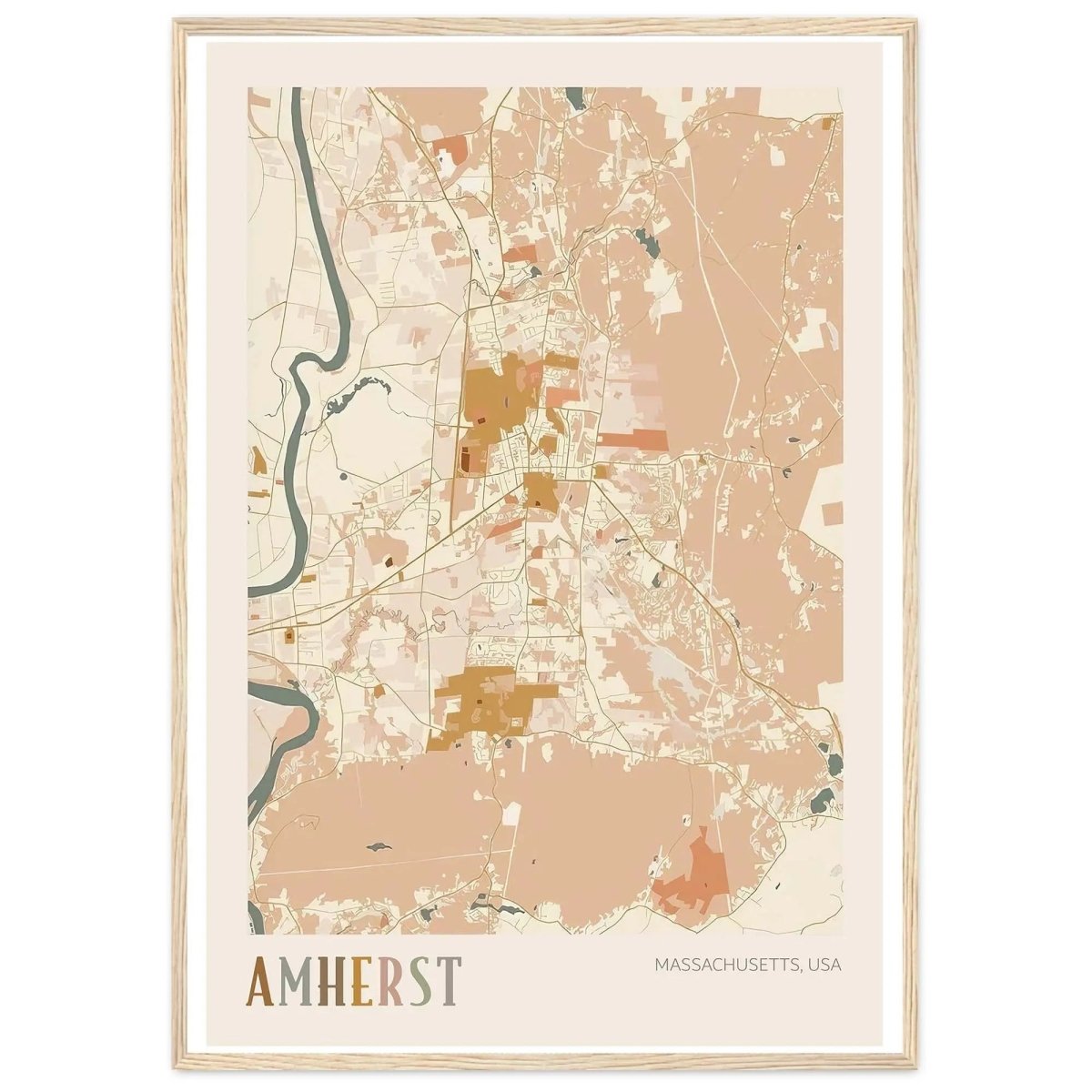 Amherst Map Poster Amherst Print Amherst Poster Amherst Wall Art Massachusetts T - MOMIMA