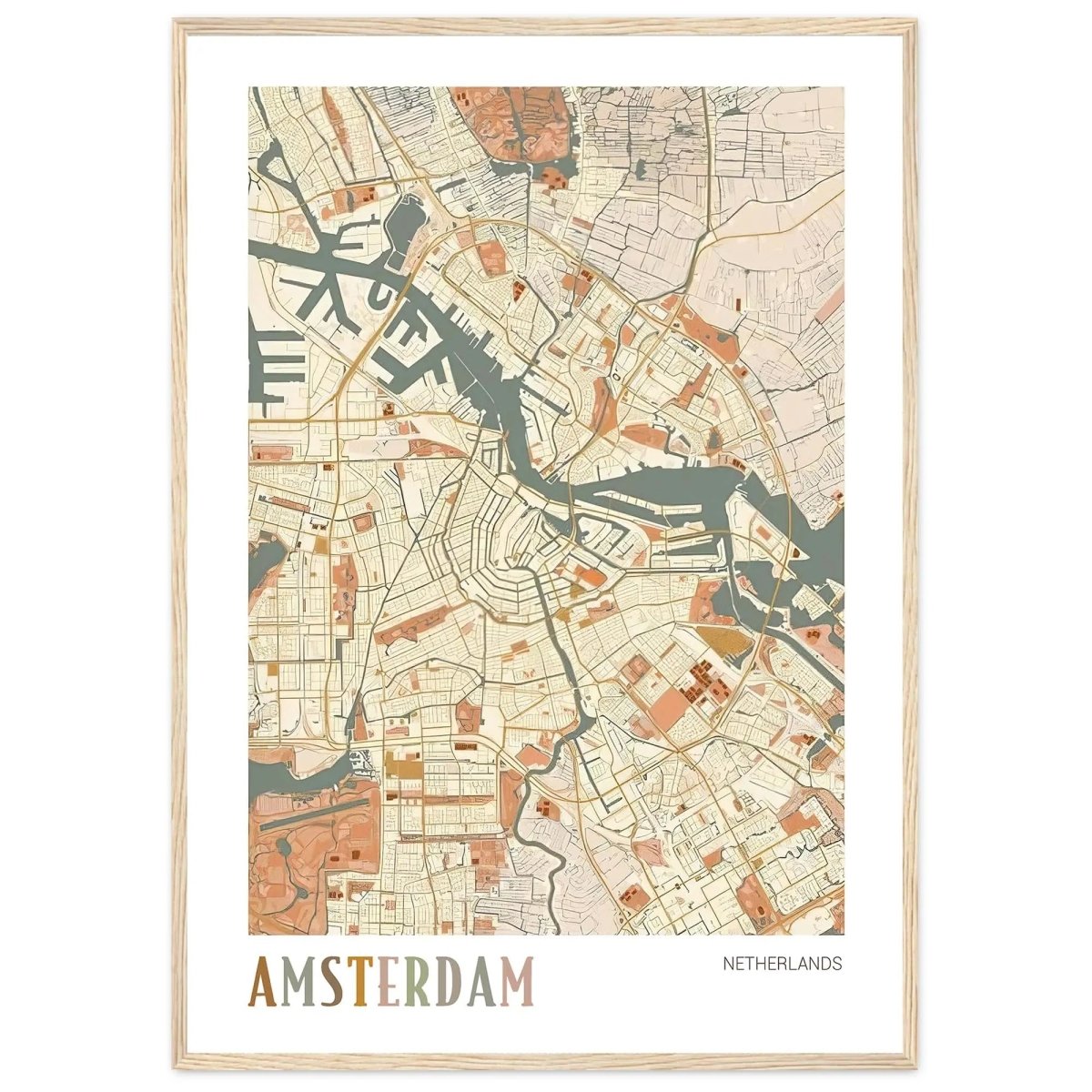 Amsterdam Map Poster Amsterdam Wall Art Amsterdam City Map Amsterdam Map Print A - MOMIMA