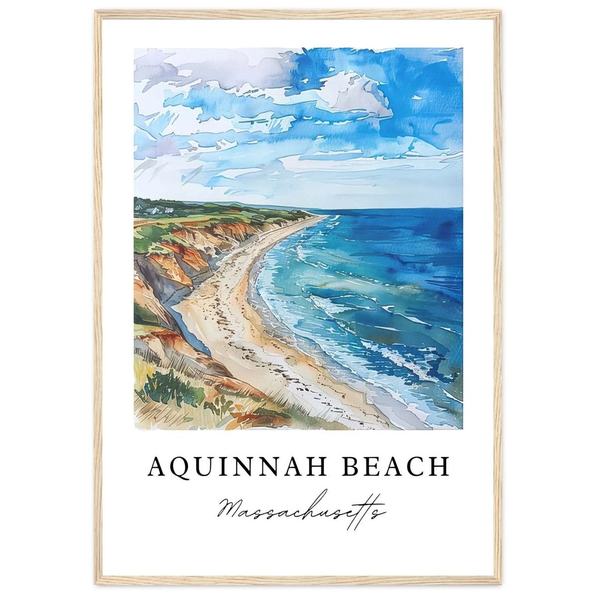 Aquinnah Beach Art Marthas Vineyard Print Massachussets Wall Art Marthas Vineyar - MOMIMA