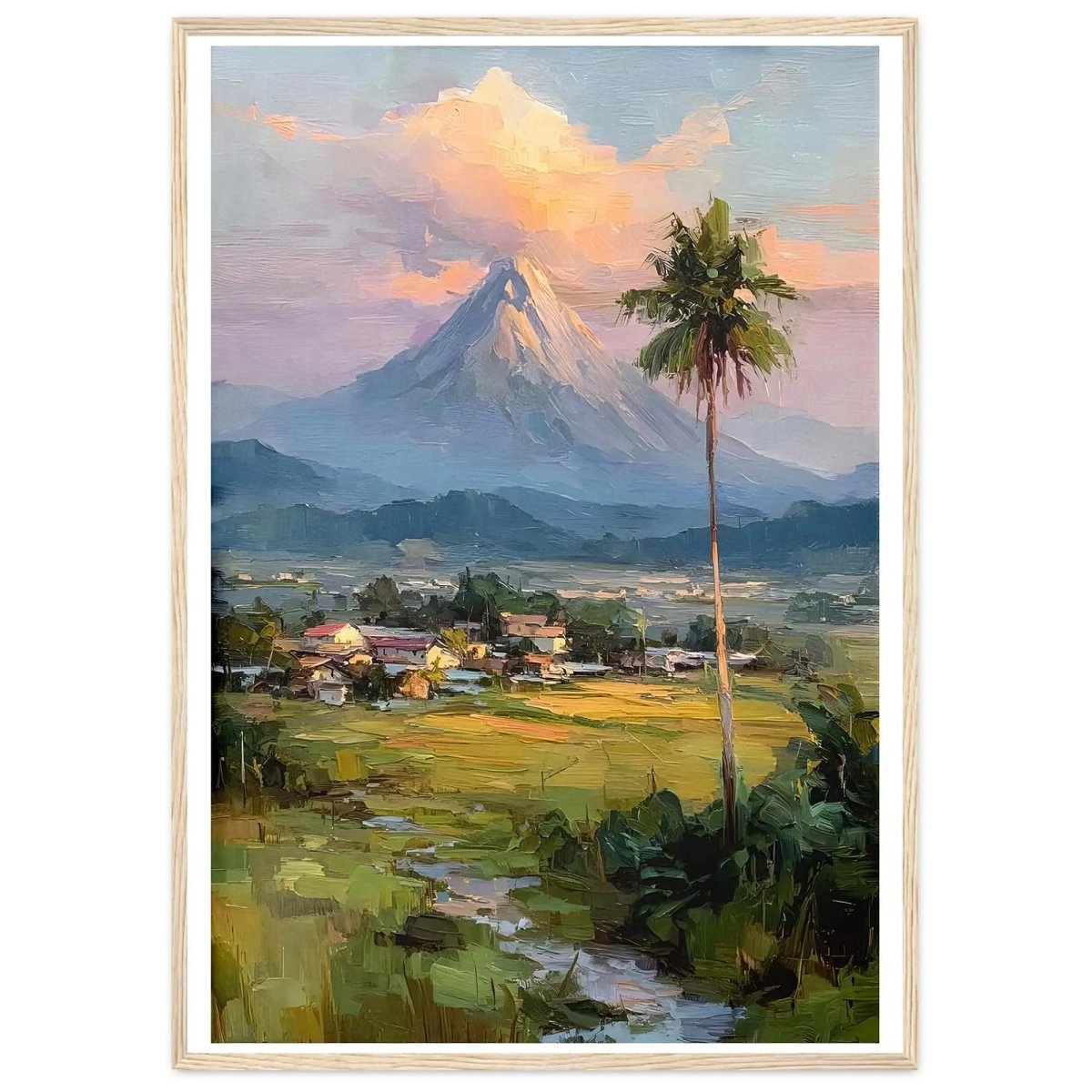 Arenal Volcano Art Print Costa Rica Tropical Jungle Landscape Painting Central A - MOMIMA