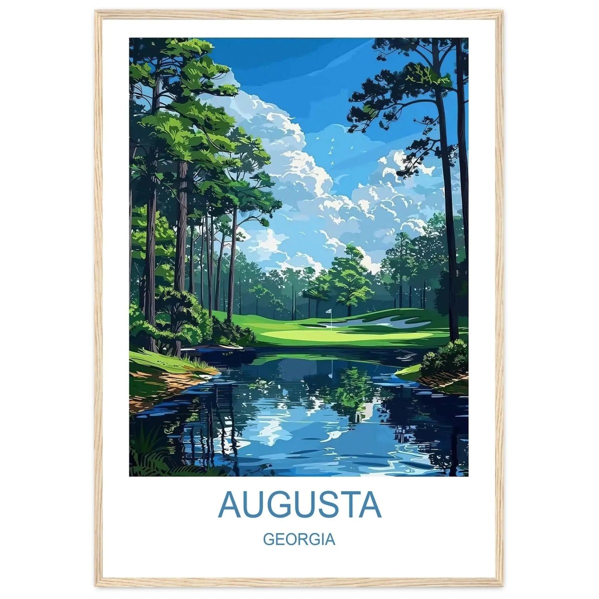 Augusta National Travel Print Travel Poster Of Augusta National Golf Course Mast - MOMIMA
