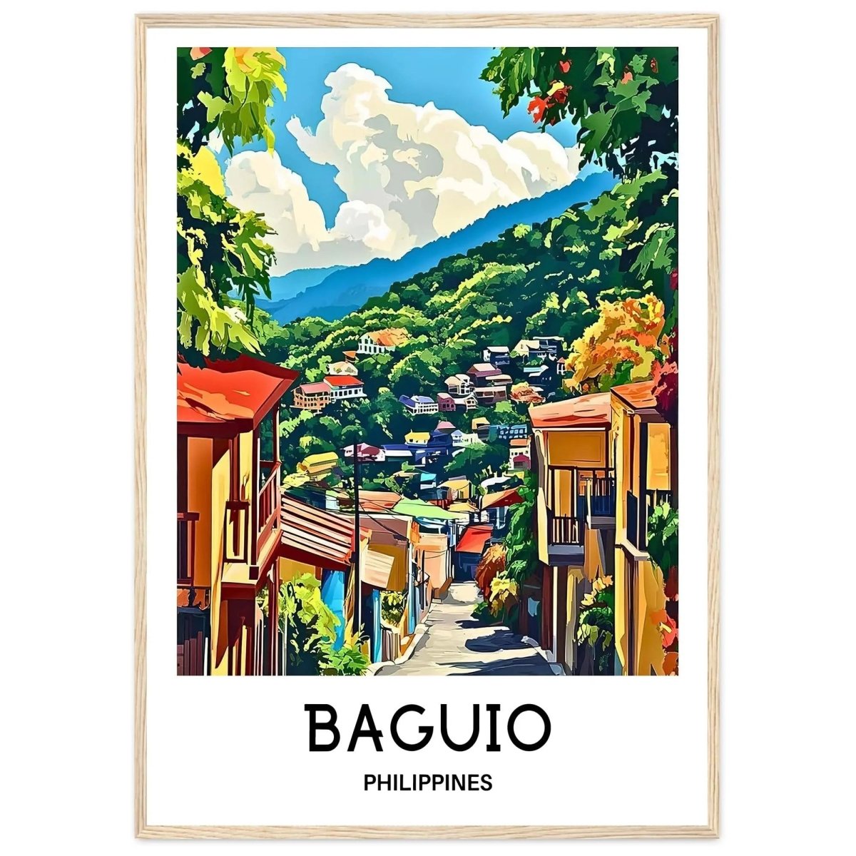 Baguio Travel Print Baguio City Poster Philippines Art Print Philippines Lover G - MOMIMA
