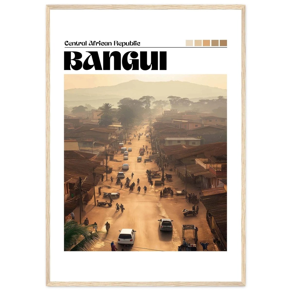 Bangui Central African Republic Travel Poster African City Wall Art Print Vintag - MOMIMA