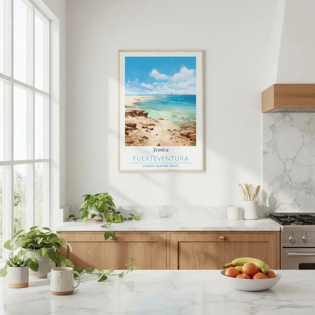 Fuerteventura Canary Islands Poster - Personalized Custom Name Print - Spain Beach Wall Art - Summer Gift - MOMIMA