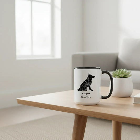 German Shepherd Custom Map Mug - Loyal Guardian Personalized Name & City Gift - MOMIMA