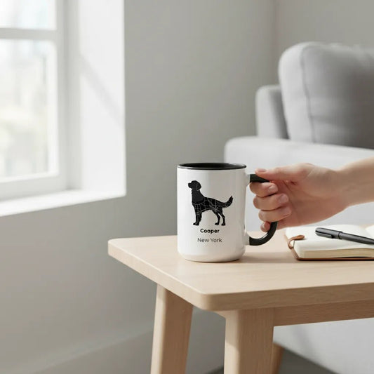 Golden Retriever Custom Map Mug - "Heart of Gold" Personalized Name & City Gift - MOMIMA