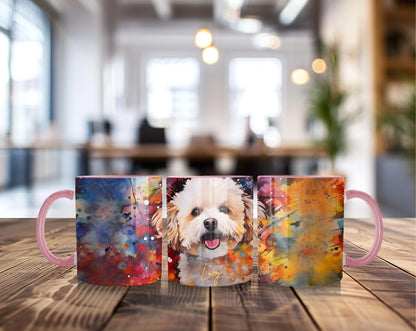 Custom Pet Portrait Watercolor Mug - Personalized Dog Photo Mug with Name