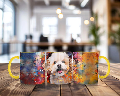 Custom Pet Portrait Watercolor Mug - Personalized Dog Photo Mug with Name