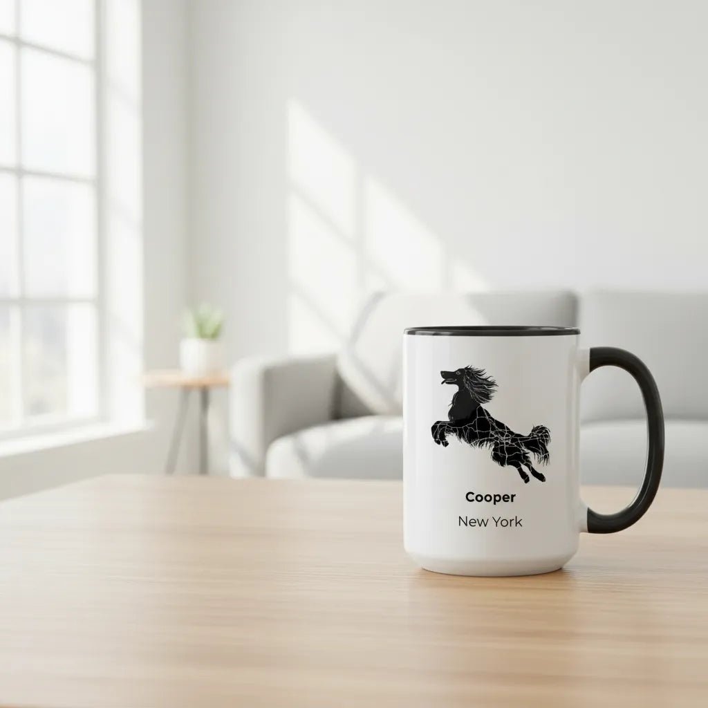 Afghan Hound Custom Map Mug - Personalized Name & City Coffee Cup - Unique Dog Lover Gift - MOMIMA