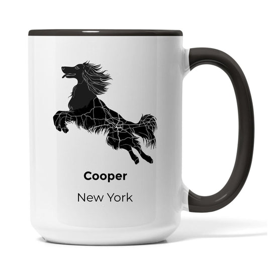 Afghan Hound Custom Map Mug - Personalized Name & City Coffee Cup - Unique Dog Lover Gift - MOMIMA