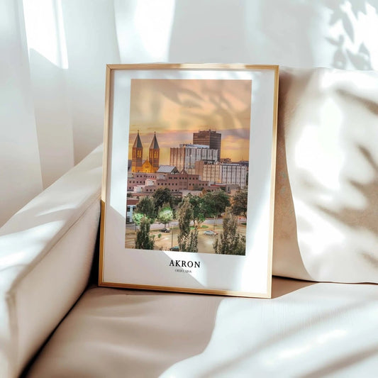 Akron Print Akron Photo Poster Akron Travel Wall Art Akron Map Print Akron Photo - MOMIMA