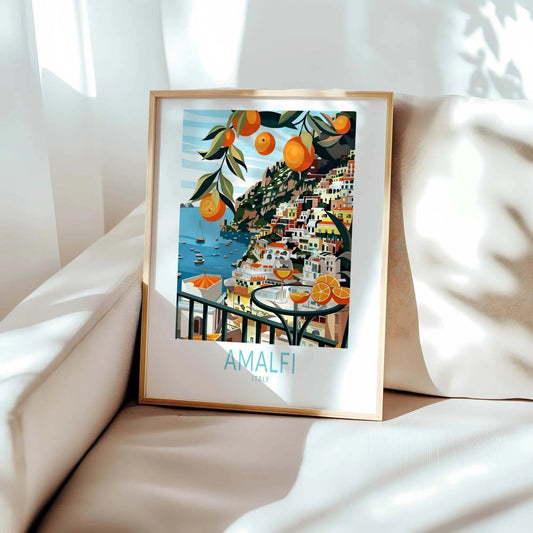 Amalfi Travel Poster Italy Amalfi Wall Art Decor Amalfi Coast Print Italy Travel - MOMIMA