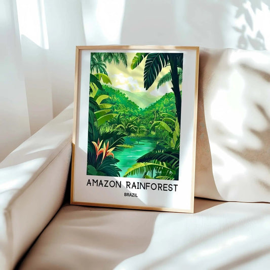 Amazon Rainforest Travel Print Amazon Poster Brazilian Art Print Brazil Lover Gi - MOMIMA