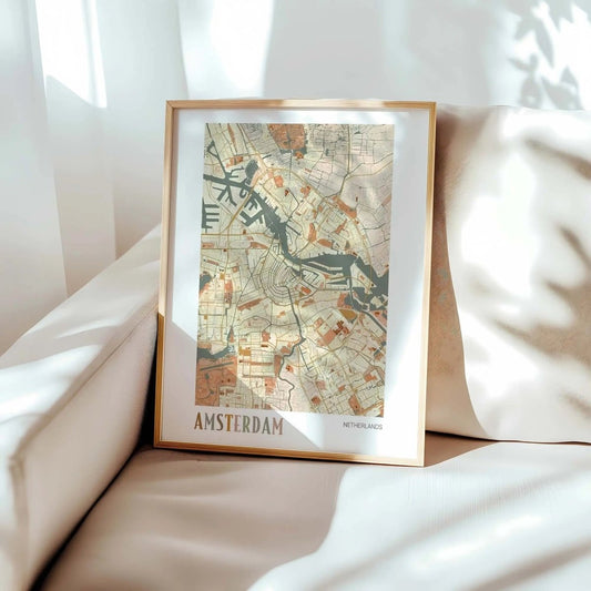 Amsterdam Map Poster Amsterdam Wall Art Amsterdam City Map Amsterdam Map Print A - MOMIMA