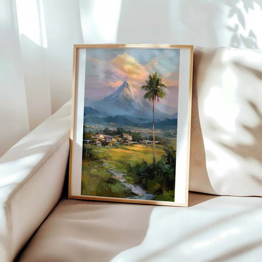 Arenal Volcano Art Print Costa Rica Tropical Jungle Landscape Painting Central A - MOMIMA