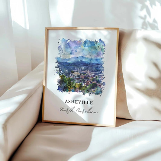 Asheville Nc Wall Art Asheville Print Asheville North Carolina Watercolor Ashevi - MOMIMA
