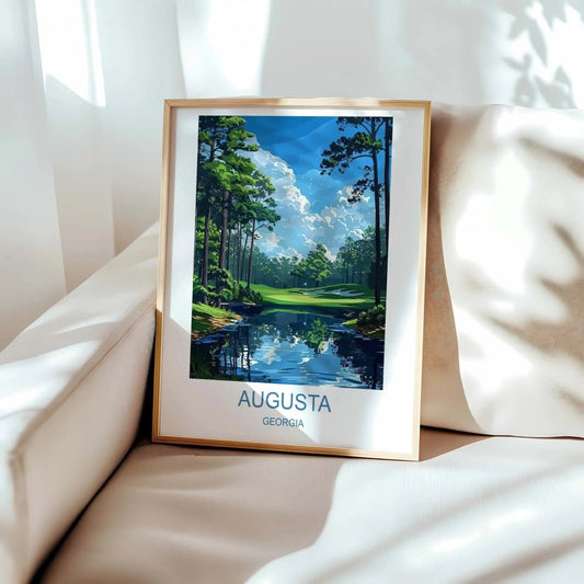 Augusta National Travel Print Travel Poster Of Augusta National Golf Course Mast - MOMIMA