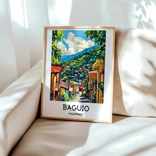 Baguio Travel Print Baguio City Poster Philippines Art Print Philippines Lover G - MOMIMA
