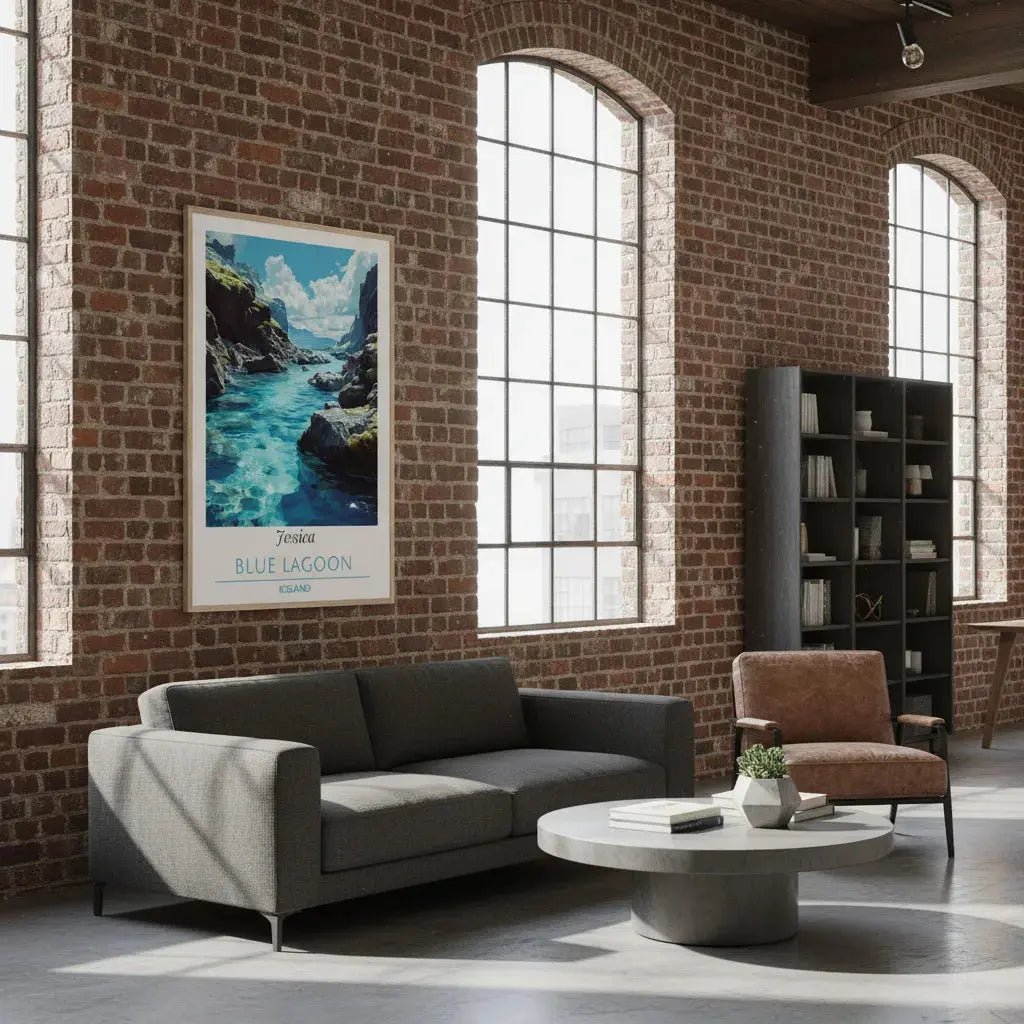 Blue Lagoon Iceland Travel Poster - Personalized Custom Name Print - Spa & Bathroom Decor - MOMIMA