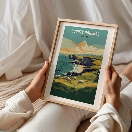 County Donegal Print Ireland Poster Illustration Travel - MOMIMA