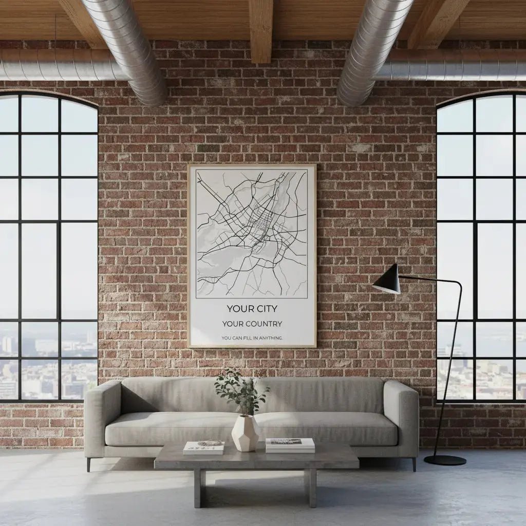Custom City Map Poster - Minimalist Modern Street Grid Art - MOMIMA