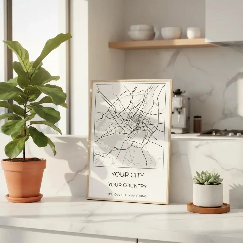 Custom City Map Poster - Minimalist Modern Street Grid Art - MOMIMA