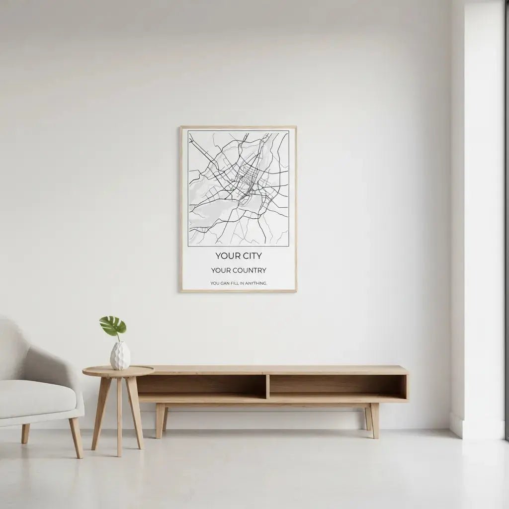 Custom City Map Poster - Minimalist Modern Street Grid Art - MOMIMA