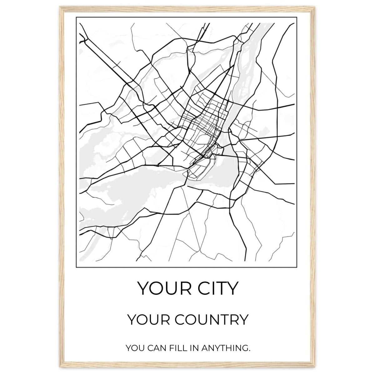 Custom City Map Poster - Minimalist Modern Street Grid Art - MOMIMA