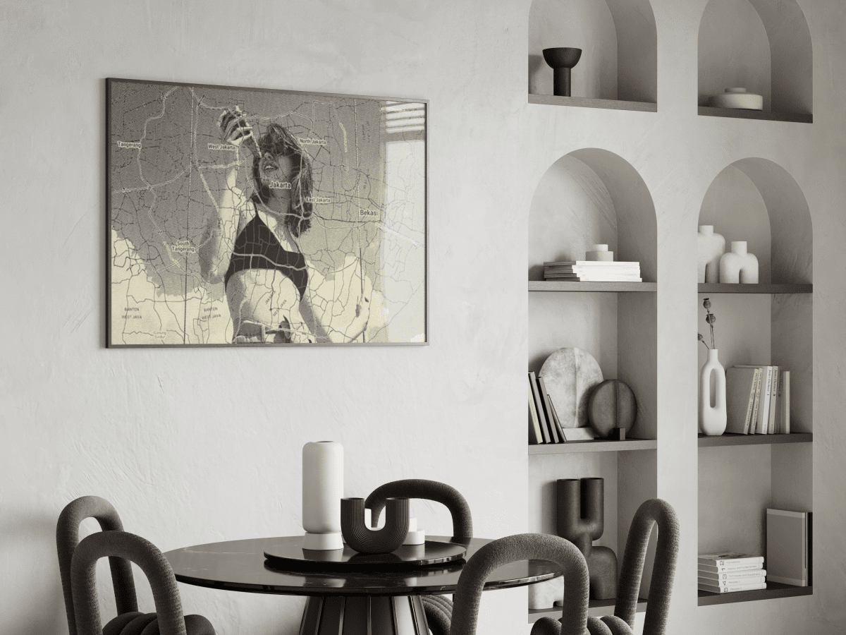 Custom Map Portrait Art - Personalized Engraved Effect Poster & Canvas - MOMIMA