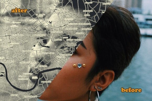 Custom Map Portrait Art - Personalized Engraved Effect Poster & Canvas - MOMIMA