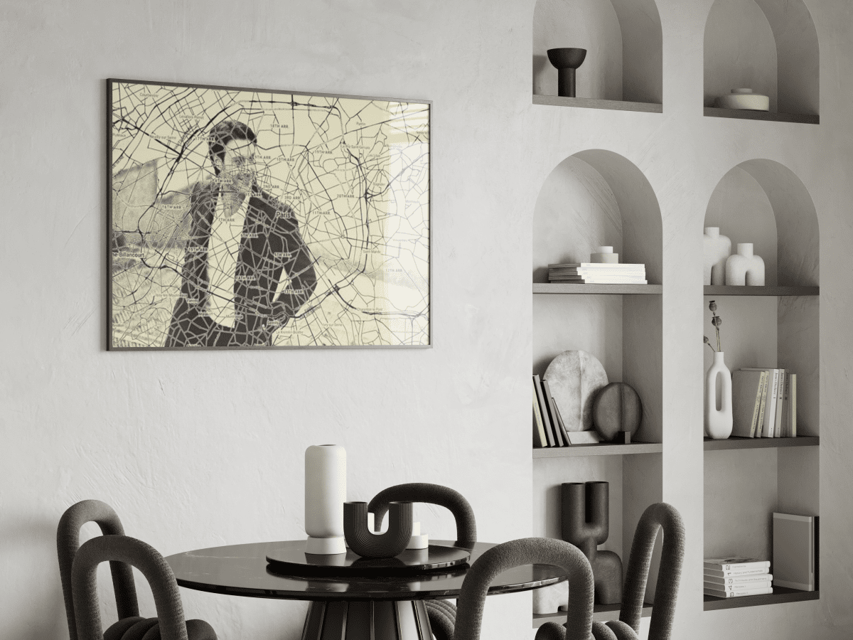 Custom Map Portrait Art - Personalized Engraved Effect Poster & Canvas - MOMIMA