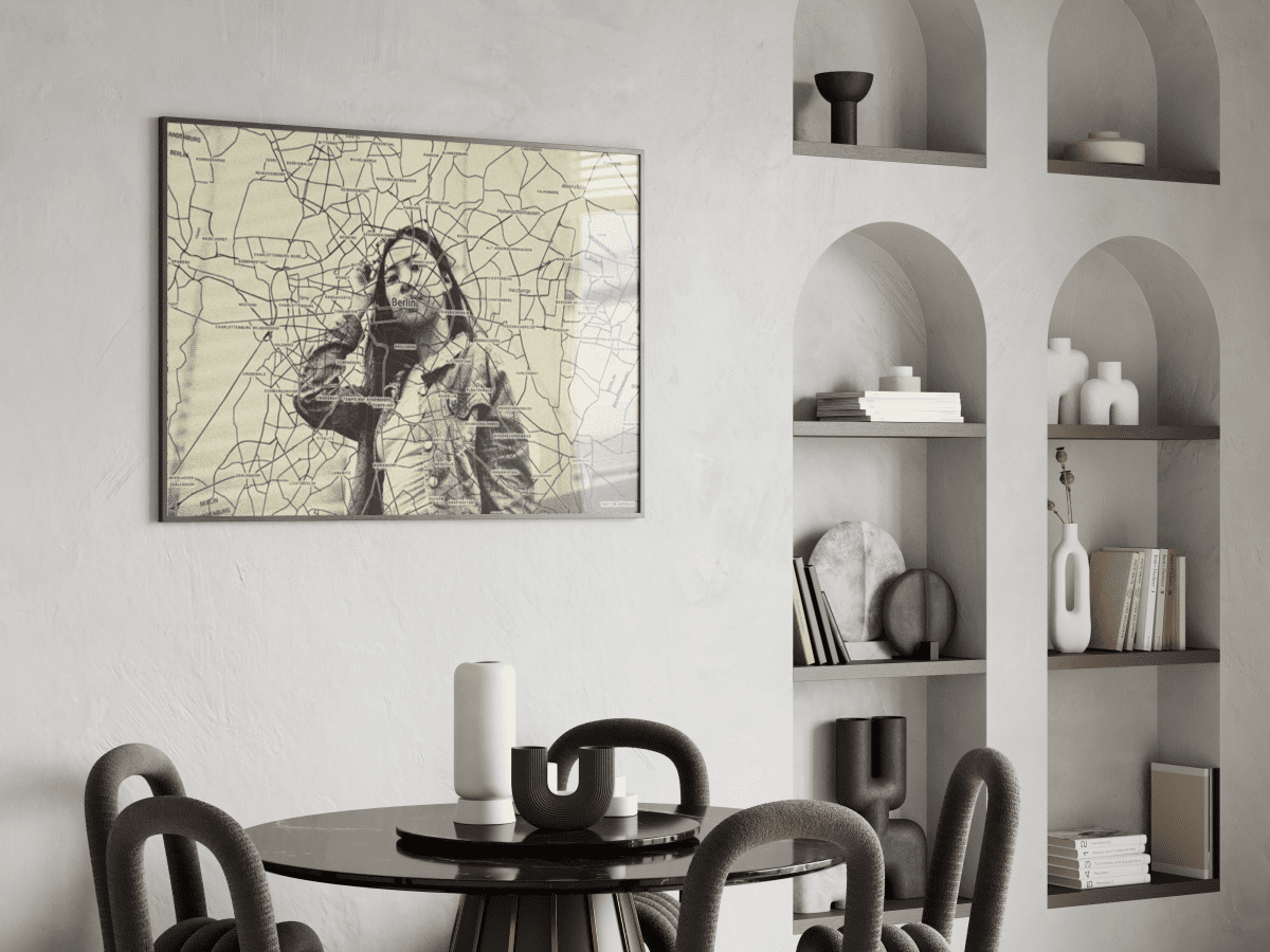 Custom Map Portrait Art - Personalized Engraved Effect Poster & Canvas - MOMIMA
