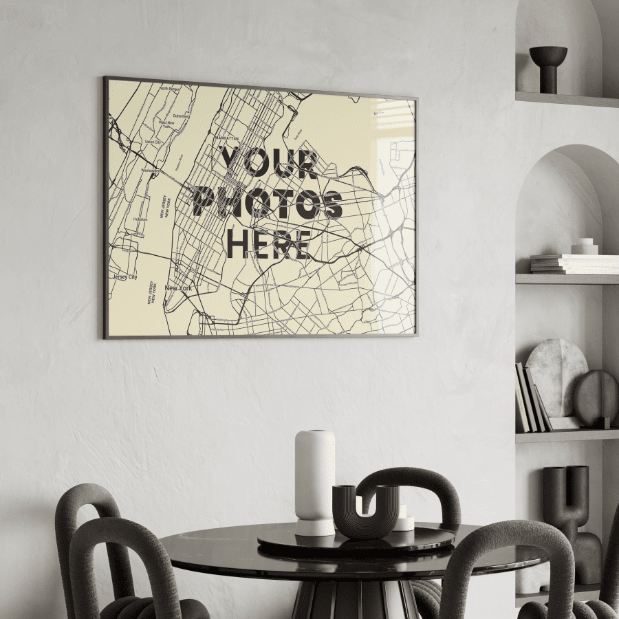 Custom Map Portrait Art - Personalized Engraved Effect Poster & Canvas - MOMIMA