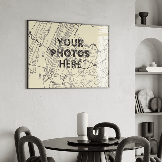 Custom Map Portrait Art - Personalized Engraved Effect Poster & Canvas - MOMIMA