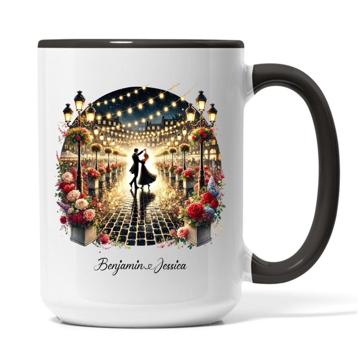"Enchanted Evening" Custom Couple Mug - Waltz Under The Lights - MOMIMA
