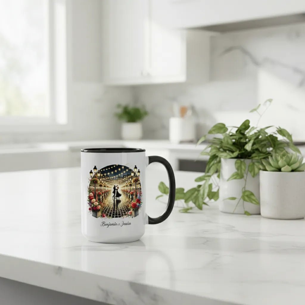 "Enchanted Evening" Custom Couple Mug - Waltz Under The Lights - MOMIMA