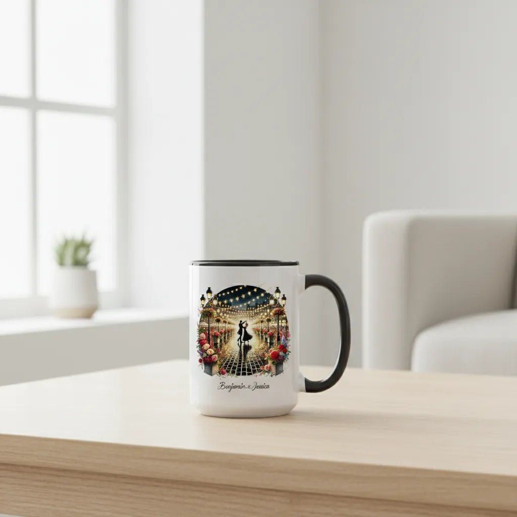 "Enchanted Evening" Custom Couple Mug - Waltz Under The Lights - MOMIMA