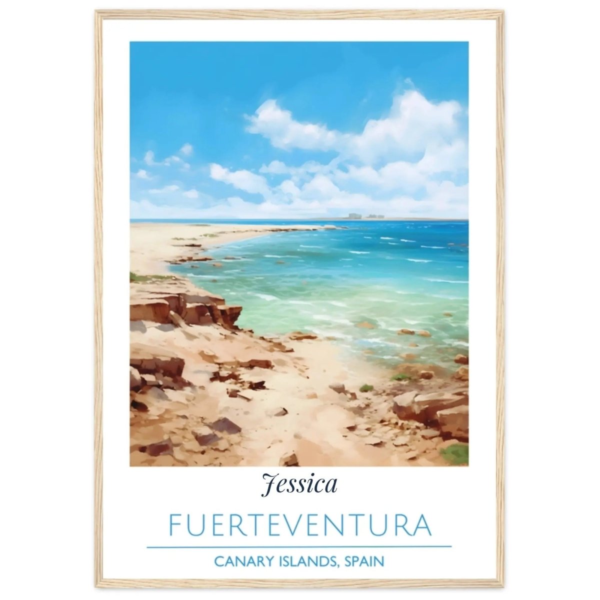 Fuerteventura Canary Islands Poster - Personalized Custom Name Print - Spain Beach Wall Art  - Summer Gift - MOMIMA