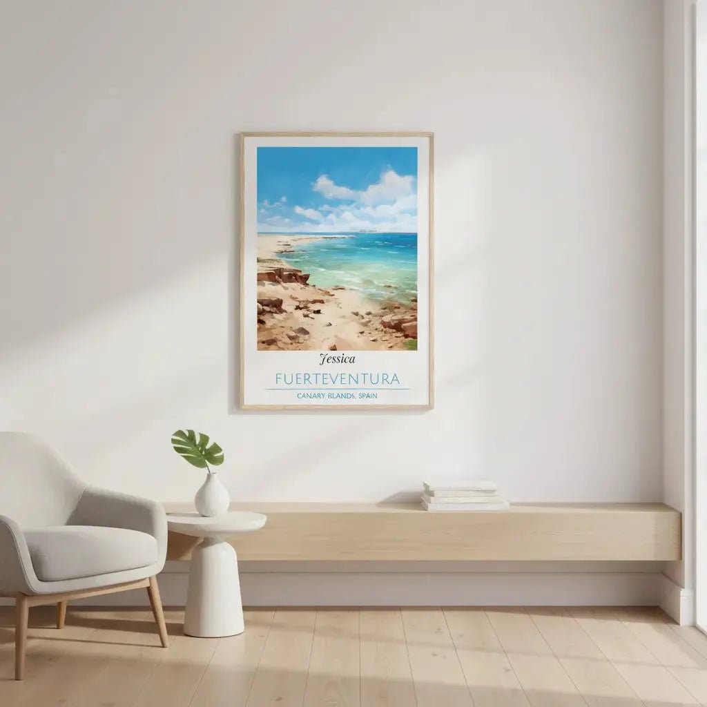 Fuerteventura Canary Islands Poster - Personalized Custom Name Print - Spain Beach Wall Art - Summer Gift - MOMIMA