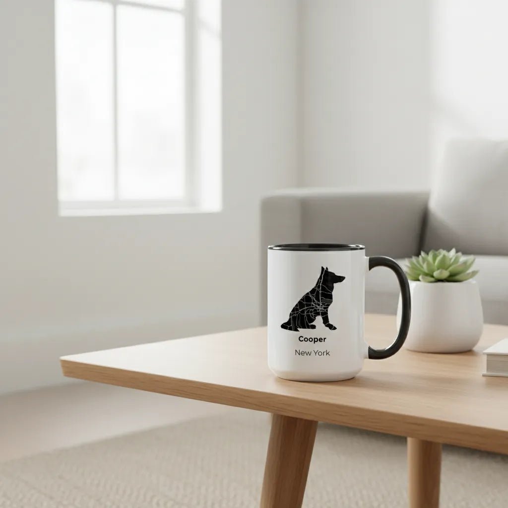 German Shepherd Custom Map Mug - Loyal Guardian Personalized Name & City Gift - MOMIMA