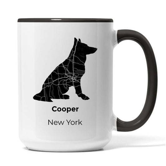 German Shepherd Custom Map Mug - Loyal Guardian Personalized Name & City Gift - MOMIMA