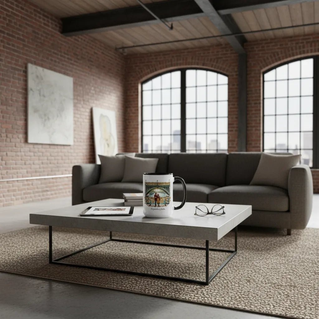 "Locked in Love" Paris Bridge Custom Mug - Personalized Anniversary Gift - MOMIMA