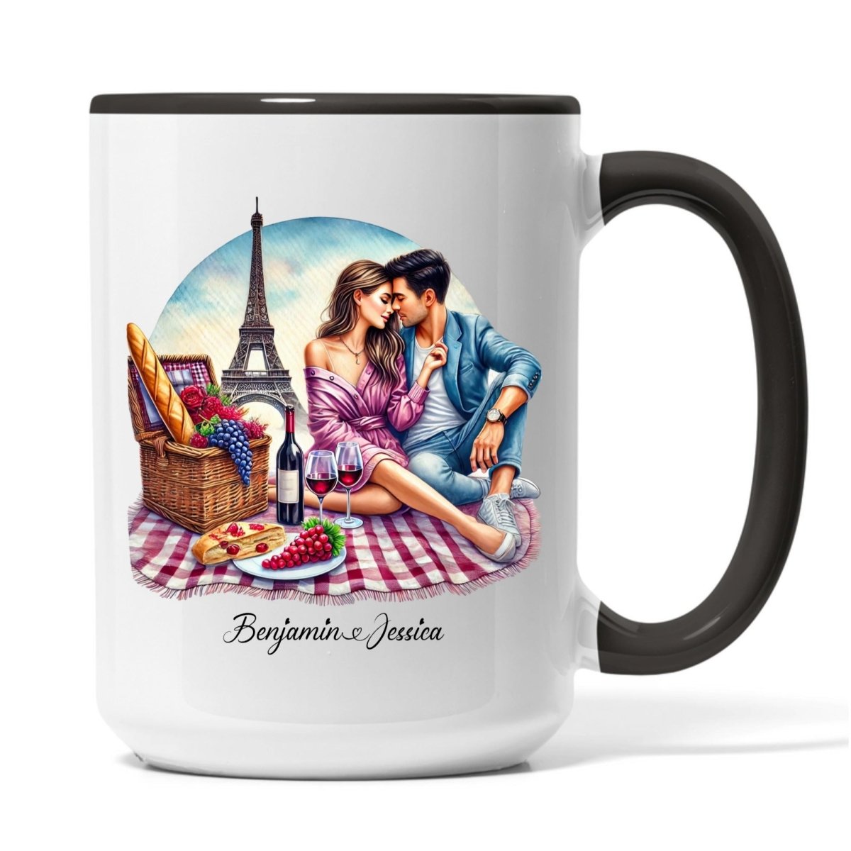 "Parisian Picnic" Custom Couple Mug - A Romantic Date Under The Eiffel Tower - MOMIMA