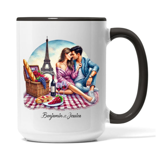 "Parisian Picnic" Custom Couple Mug - A Romantic Date Under The Eiffel Tower - MOMIMA