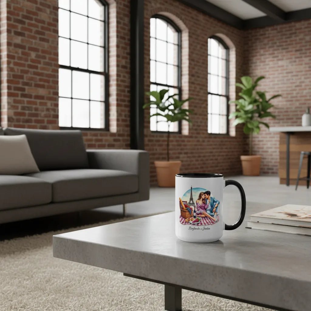 "Parisian Picnic" Custom Couple Mug - A Romantic Date Under The Eiffel Tower - MOMIMA