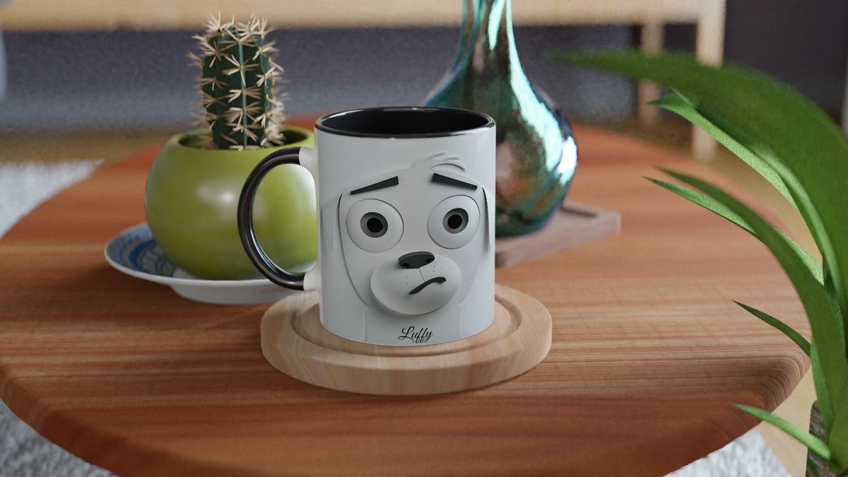 Personalized 3D Cartoon Dog Face Mug – Funny "Puppy Eyes" Custom Name Gift - MOMIMA
